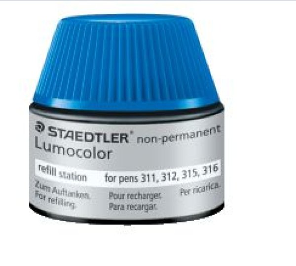 Nachfülltinte Lumocolor nonpermanent, blau, Inhalt: 15 ml