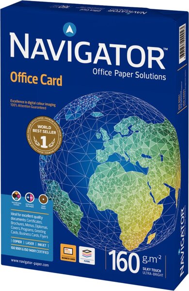 Navigator Office Card Kopierpapier A3 160g weiß sehr hohe Weiße