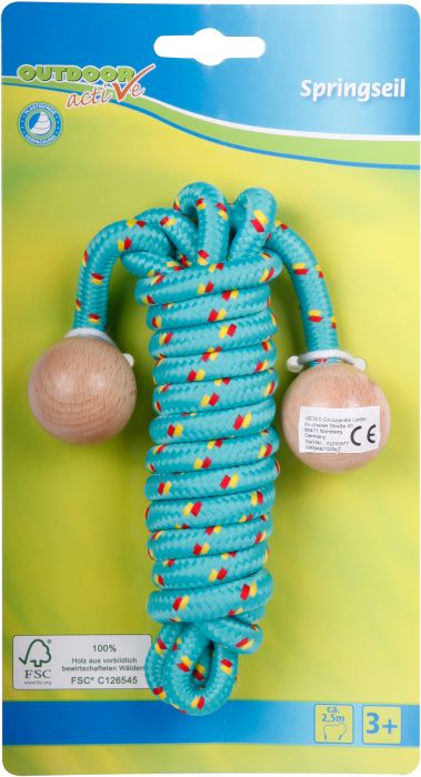 OA Springseil bunt Holzkugel L.250cm, Nr: 72203577 OA Springseil bunt Holzkugel L.250cm, Nr: 72203577