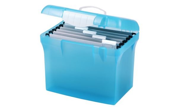 OBLIQUE l'oblique Hängeregistratur-Box Class'N Go, transluzent-blau aus PP, erg