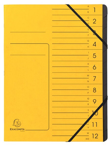 Ordnungsmappe Colorspan 12 Fächer, gelb, innen schwarz