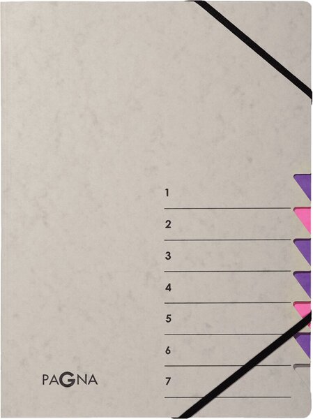 Ordnungsmappe Easy Grey , A4, 7 Fächer, lila