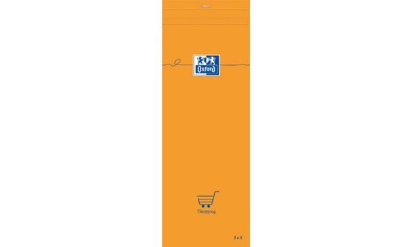Oxford Notizblock, 74 x 210 mm, kar iert, 80 Blatt, orange (5401480)