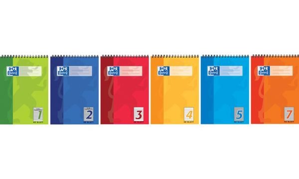 Oxford Schulblock DIN A5 mit Kopfsp irale, Lineatur 3 (5400655)