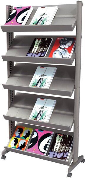 Prospektständer Mobile 165x85,5x38,5 alufarben, mit Metallinnstruktur