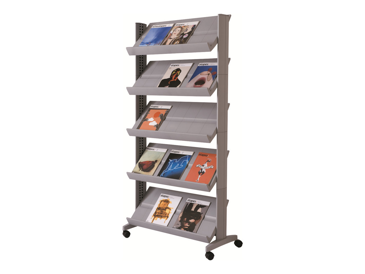 PAPERFLOW Prospektregal Breit Alusilb