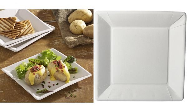 PAPSTAR Papp-Teller pure eckig, 2 25 x 225, weiß, 50er (6486615)