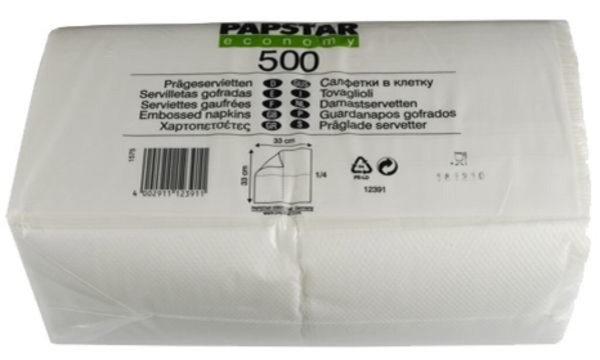 PAPSTAR Servietten, 330 x 330 mm, 1 -lagig, weiß (6412391)