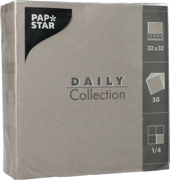 Servietten,32x32cm,1/4Falz,grau DAILY Collection