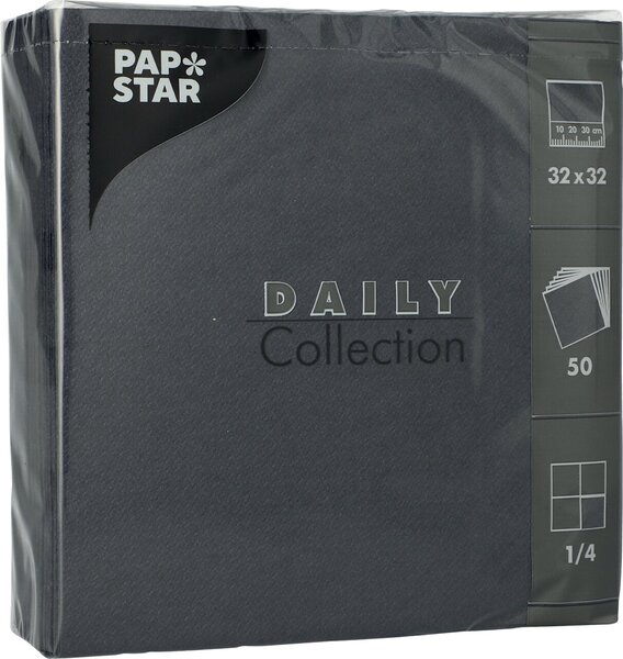 Servietten,32x32cm,1/4Falz,schwarz DAILY Collection