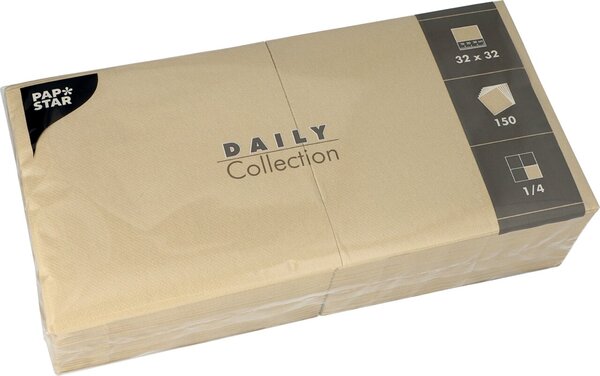 Servietten,32x32cm,1/4Falz,sand DAILY Collection