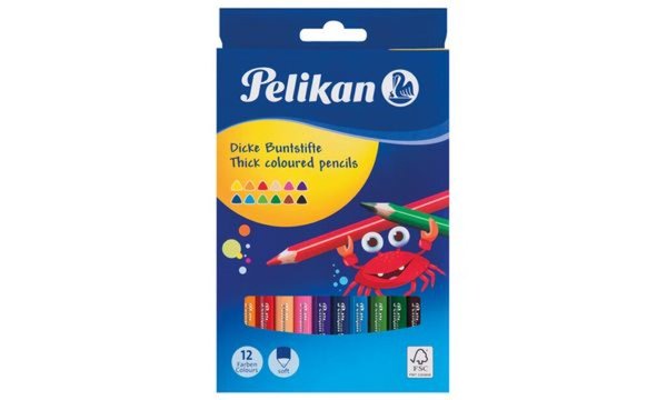 PELIKAN Buntstifte dreieckig dick 12er BSD12DN 100% FSC PELIKAN Buntstifte dreieckig dick 12er BSD12DN 100% FSC