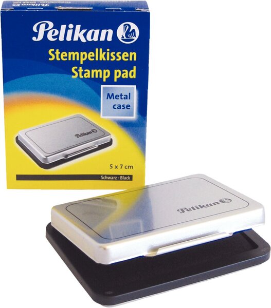 PELIKAN Stempelkissen 5 x 7 cm Schwarz Metallic-Gehäuse