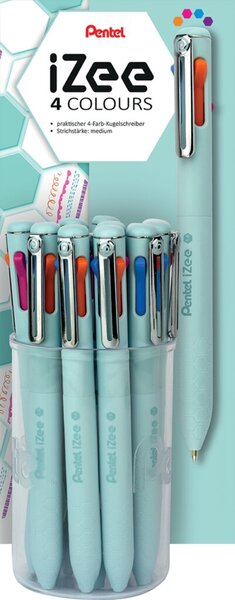 Pentel Mehrfarb-Druckkugelschreiber iZee, im Thekendisplay