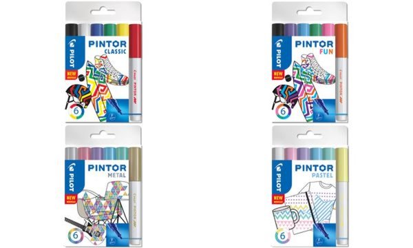 PILOT Pigmentmarker PINTOR, fein, 6 er Set PASTEL (5045359)