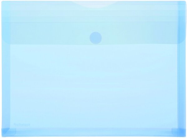 PP-Umschlag A4quer, Dehnfalten blau transparent