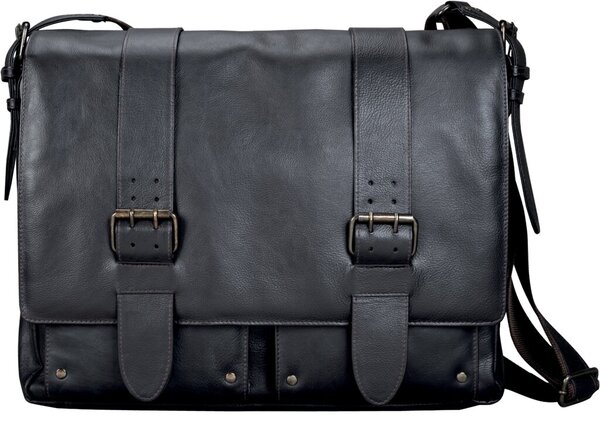 PRIDE&SOUL Umhängetasche "TANK", aus Leder, dunkelbraun