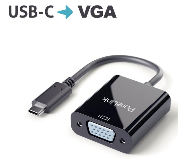 Adapter USB-C auf VGA, schwarz 0,10 m, iSerie, 4K60Hz,