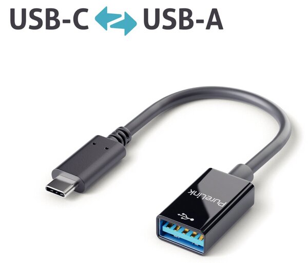 Adapter USB-C auf USB-A, 3.1, Gen 1, schwarz, 0,10 m, iSerie, 5Gbps und