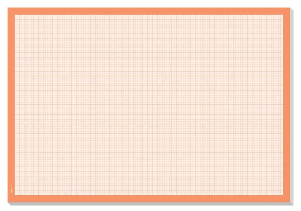 Papier-Schreibunterlage, Graph 80g millimeterkariert, weiß/orange