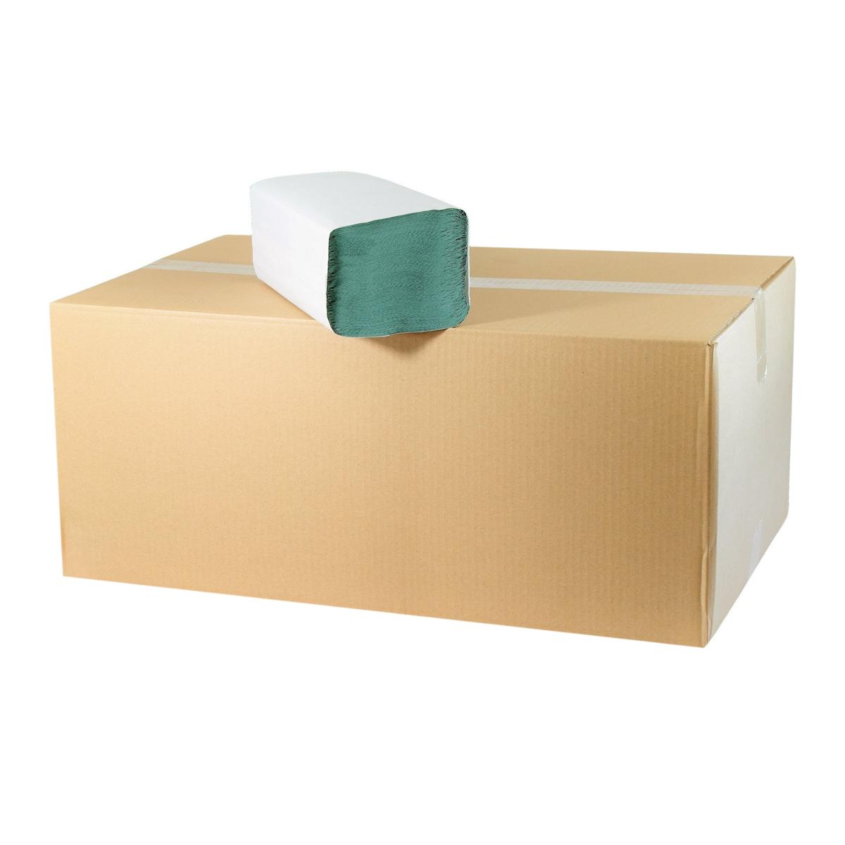 Papierhandtücher 1-lagig, 25 x 23 cm, Zick-Zack-Falz, grün |  5.000 Blatt/KartonFlächengewicht:36 g/m²
