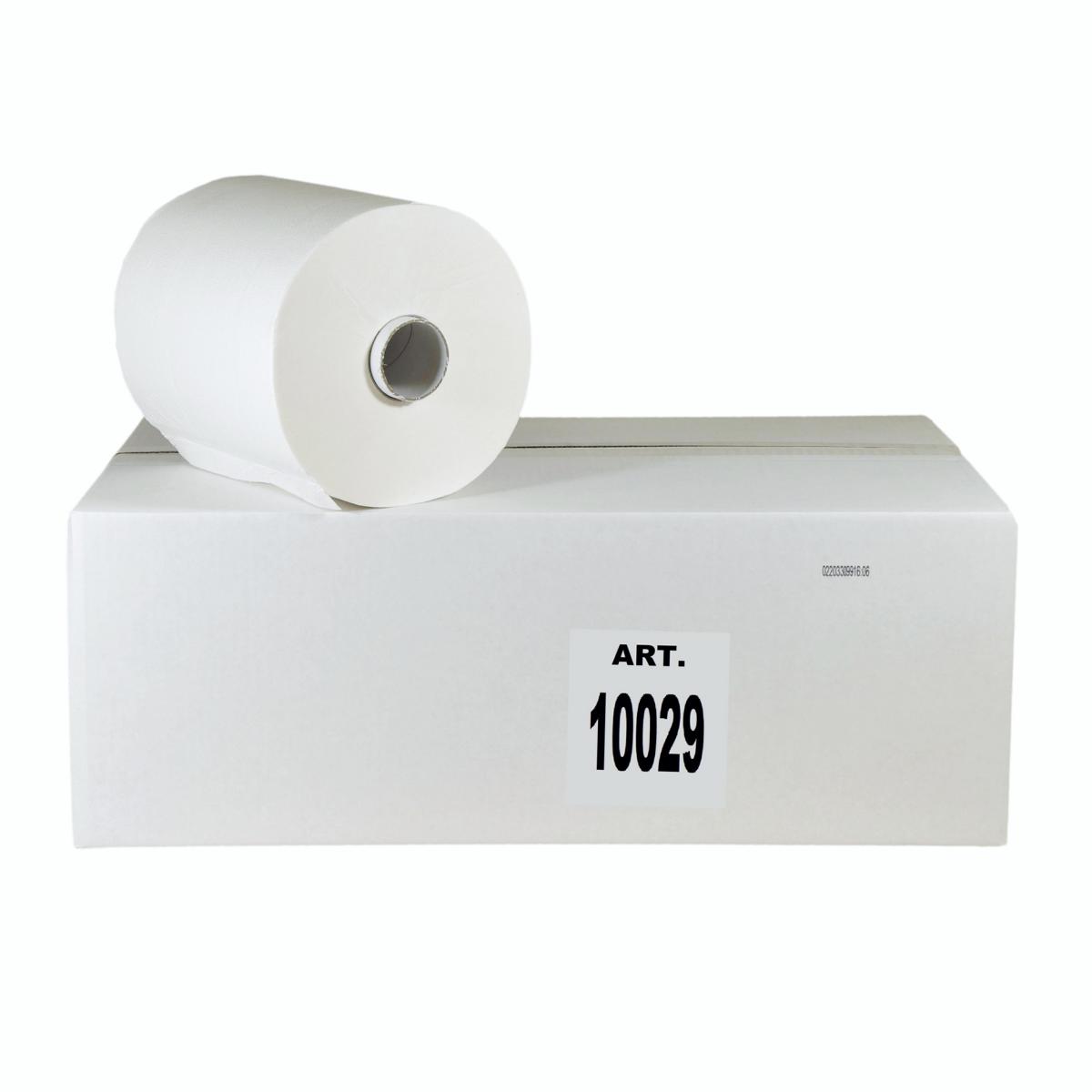 Papierhandtücher Rollenhandtücher Außenabrollung 2-lagig, Zellulose weiß, 130 m | 6 Rollenpassend für Spender Lotos System (alt) und Tork H14 ||70277||