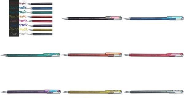 Pentel Hybrid Gel-Tintenroller Dua l Pen, violett/türkis (5232293)