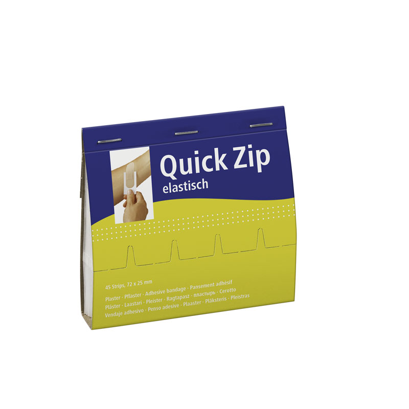 Pflaster-Nachfüllpackung 45 Strips | elastisch <br>für Pflasterspender QuickZip, Pflastergröße: 72 x 25 mm