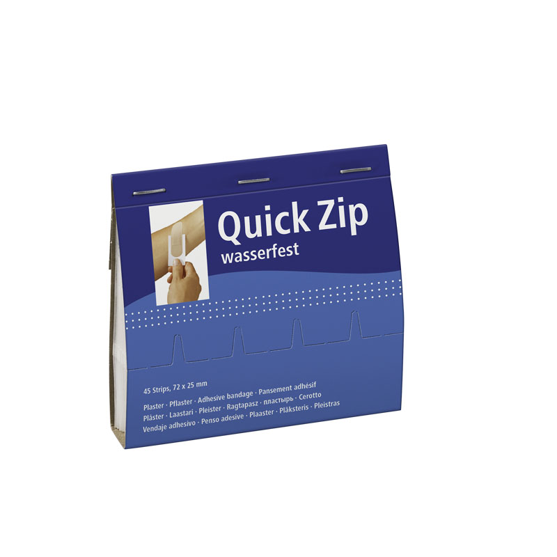 Pflaster-Nachfüllpackung 45 Strips | wasserfest <br>für Pflasterspender QuickZip, Pflastergröße: 72 x 25 mm