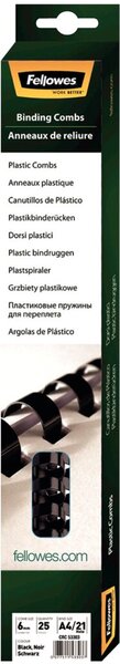Plastikbinderücken 6 mm schwarz für 2-25 Blatt
