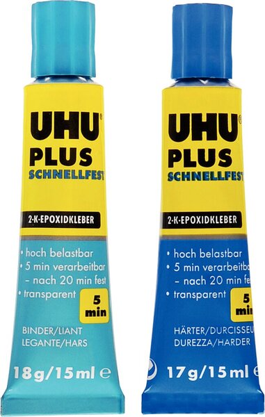 Plus Schnellfest UHU Tube Binder u. Tube Härter Hängekunststoffbox 35g Plus Schnellfest UHU Tube Binder u. Tube Härter Hängekunststoffbox 35g