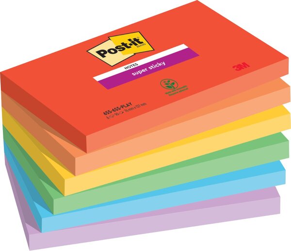 Post-it Haftnotizen Super Sticky Notes, 127 x 76 mm, Playful