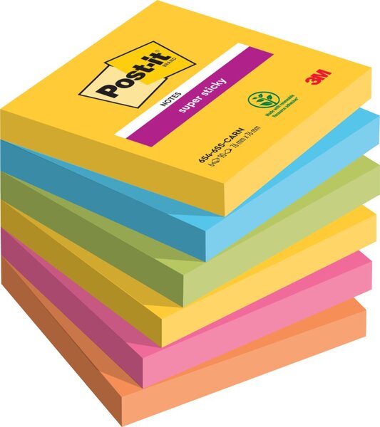 Post-it Haftnotizen Super Sticky Notes, 76 x 76 mm, Rio