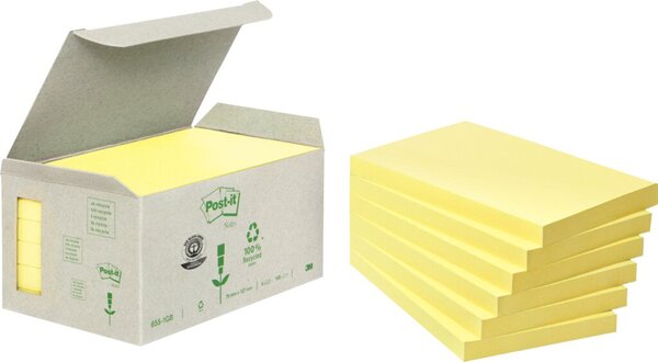 Post-it Notes Recycling Mini Tower gelb 127x76mm, 100 Blatt/Block