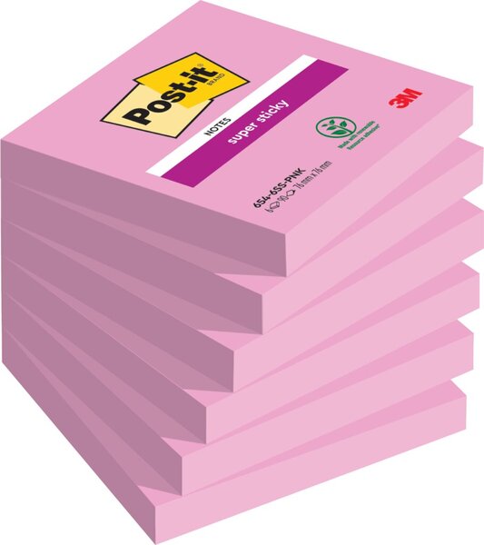 Post-it® Super Sticky Haftnotizen extrastark pink 6 Blöcke