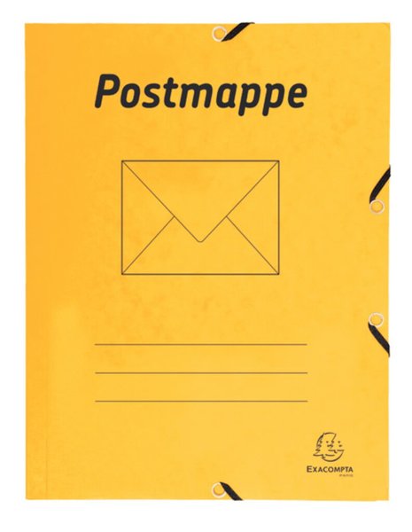 Postmappe A4 Colorspan gelb, Gummizug mit 3 Klappen - Colorspan