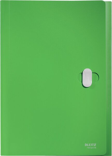 Projektmappe Recycle, DIN A4, PP, grün 5 Fächer, für ca. 250 Blatt (80g/qm),