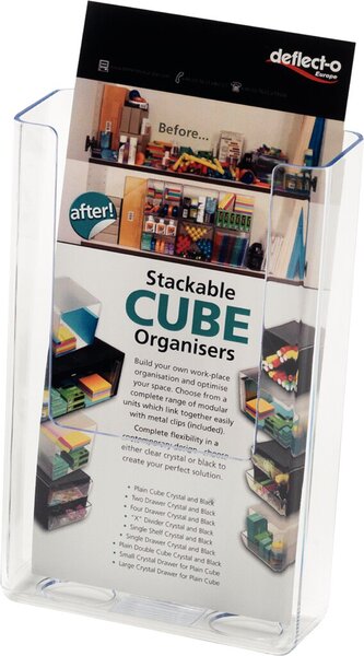 Prospekthalter 1/3 A4 mit flacher Rückseite glasklar