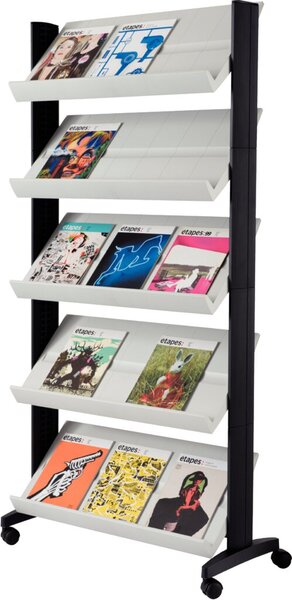 Prospektständer Mobile 167,5x85,5x38,5cm grau, mit Metallinnstruktur