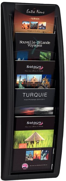 Prospektwandhalter Quick Blic 5x A5 Fächer, schwarz 65x22,7x9,5cm