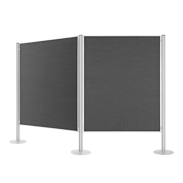 Präsentationswandset Filz grau Stationär, 262,5x180cm