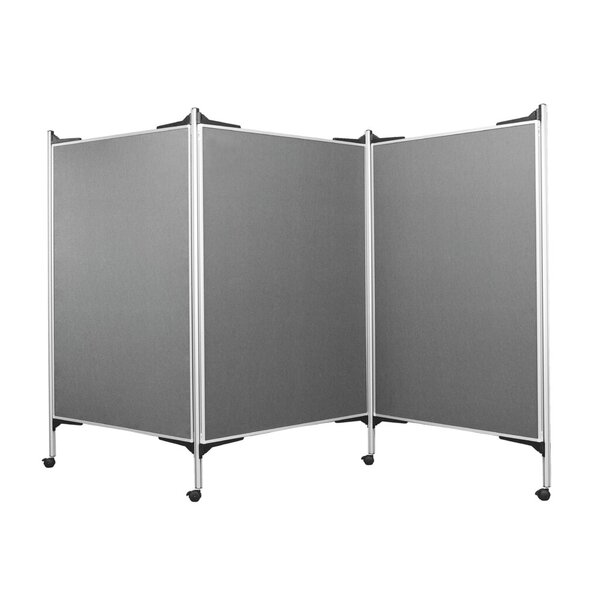 Präsentationswandset Filz grau mobil, 3 teilig, 120x150cm