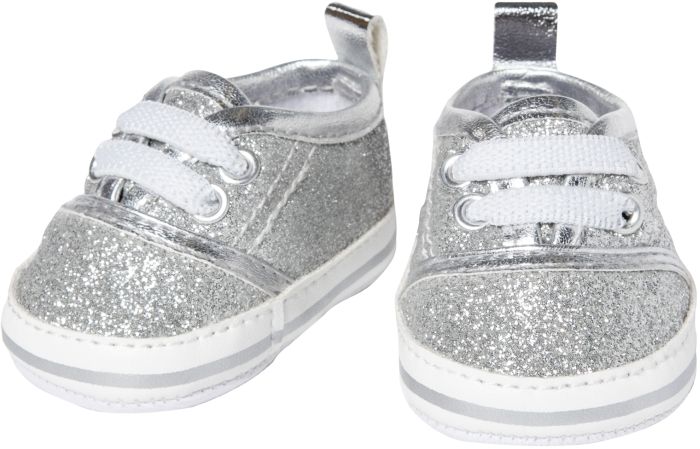 Pu-Glitzer-Sneakers, silber, Gr. 38-45cm, Nr: 147