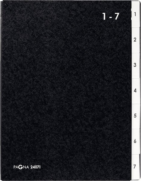 Pultordner 1-7 Hartpappe schwarz 