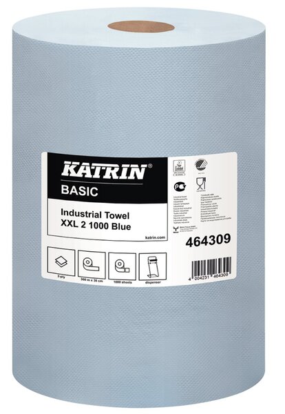 Putzrolle Katrin Basic XXL 2 blue 1000 Bl.,2 lg.2x360m Blatt 38x36cm