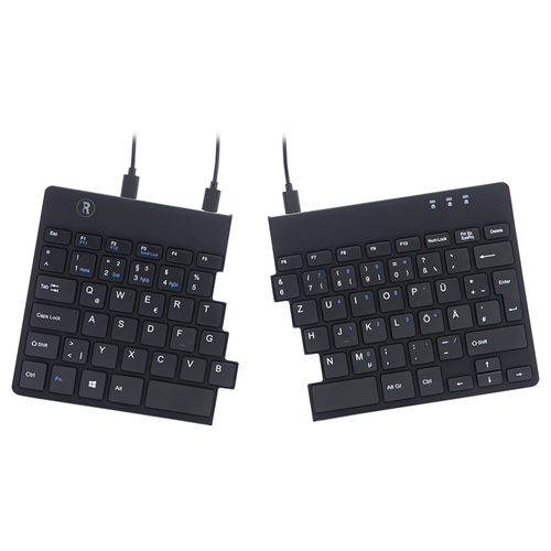 R-GO TOOLS Split Tastatur DE-Layout schwarz