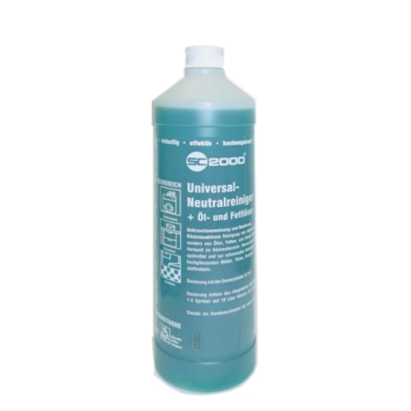 SC 2000 R20 Universal-Neutralreiniger + Öl- und Fettlöser | 1 Liter sehr ergibiges Vollkonzentrat, Flasche mit Spritzverschluss