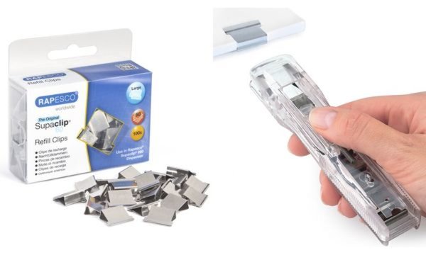 RAPESCO Dokumentenclips Supaclip 60 , Edelstahl, 100 Stück (65800169)