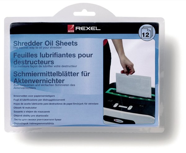 REXEL Aktenvernichter-Öl-Blätter 12 Stück Schreder Aktenschredde