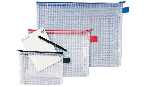 REXEL MeshBag Reissverschlusstasche A4 - schwarz - Schwarz - Transparent - PVC 
